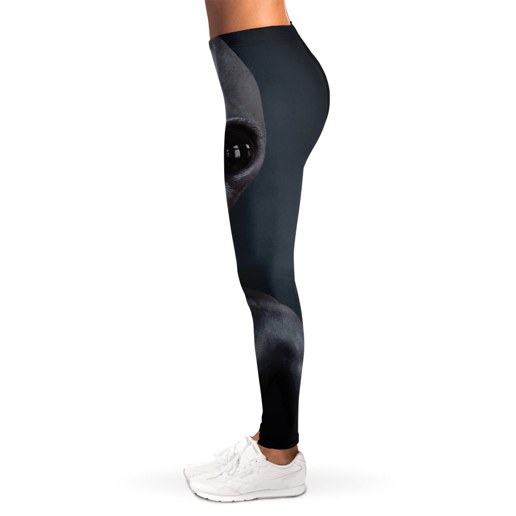Scary Grey Alien 3D Print Women's Leggings