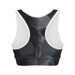 Scary Grey Alien 3D Print Women's Sports Bra