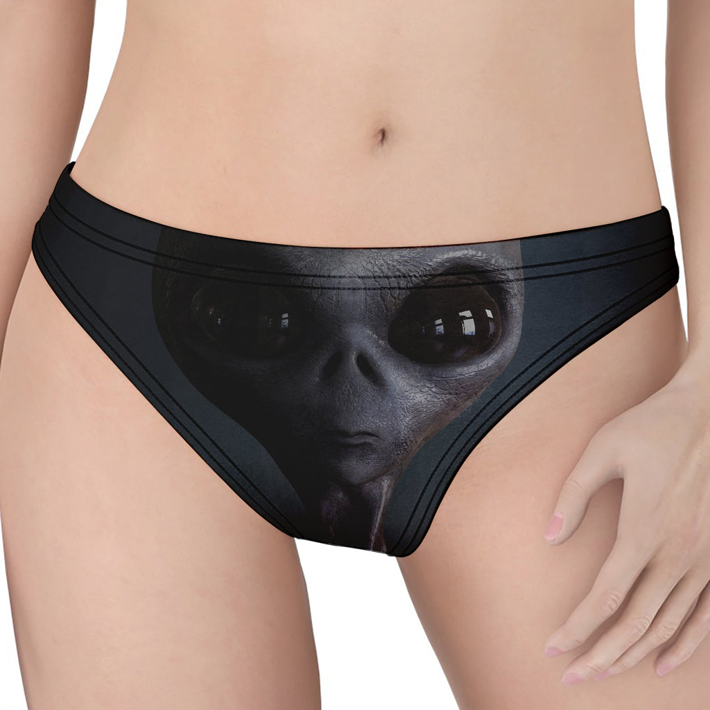 Scary Grey Alien 3D Print Women's Thong