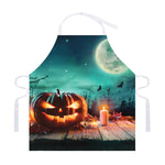 Scary Halloween Pumpkin Print Adjustable Apron