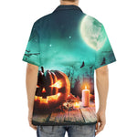Scary Halloween Pumpkin Print Aloha Shirt
