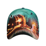 Scary Halloween Pumpkin Print Baseball Cap