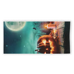 Scary Halloween Pumpkin Print Beach Towel