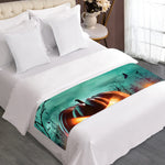 Scary Halloween Pumpkin Print Bed Runner