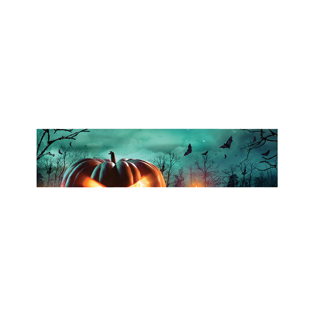 Scary Halloween Pumpkin Print Bed Runner