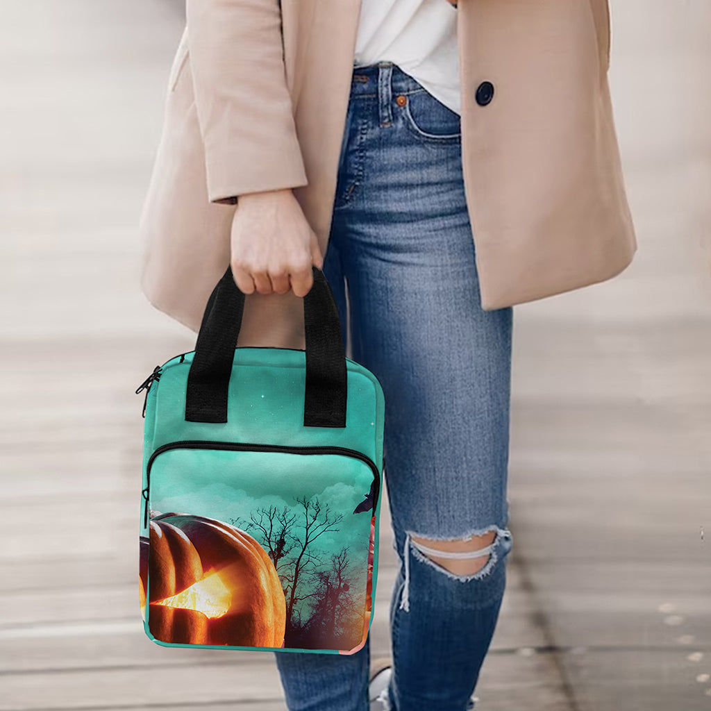 Scary Halloween Pumpkin Print Bible Tote Bag