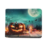 Scary Halloween Pumpkin Print Bifold Wallet