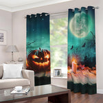Scary Halloween Pumpkin Print Blackout Grommet Curtains