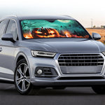 Scary Halloween Pumpkin Print Car Windshield Sun Shade