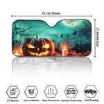 Scary Halloween Pumpkin Print Car Windshield Sun Shade