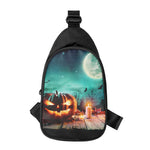 Scary Halloween Pumpkin Print Chest Bag