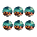 Scary Halloween Pumpkin Print Coaster Set