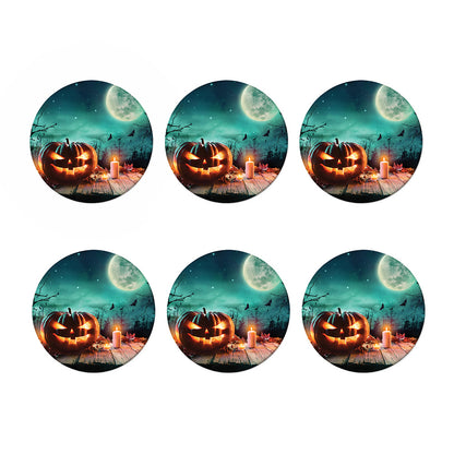 Scary Halloween Pumpkin Print Coaster Set