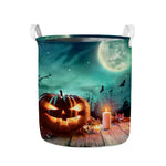 Scary Halloween Pumpkin Print Collapsible Laundry Basket