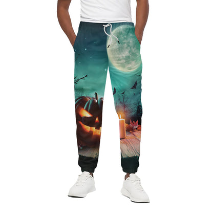 Scary Halloween Pumpkin Print Cotton Pants