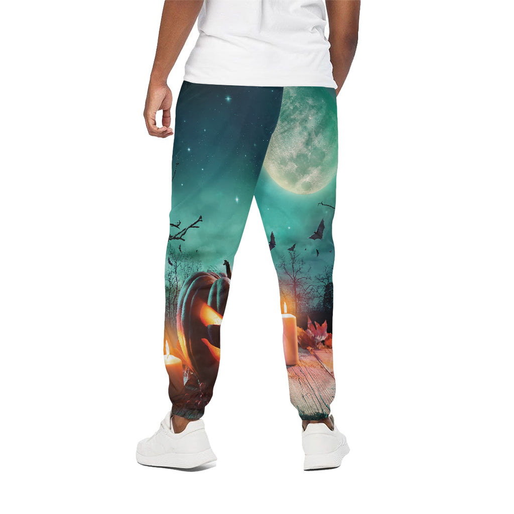 Scary Halloween Pumpkin Print Cotton Pants