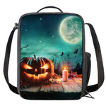Scary Halloween Pumpkin Print Crossbody Lunch Bag