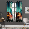 Scary Halloween Pumpkin Print Grommet Curtain Panels