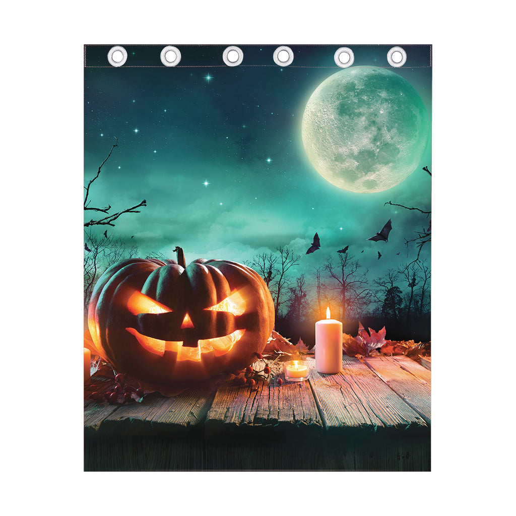 Scary Halloween Pumpkin Print Curtain