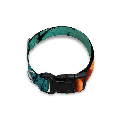 Scary Halloween Pumpkin Print Dog Collar