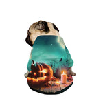 Scary Halloween Pumpkin Print Dog Zip Up Jacket