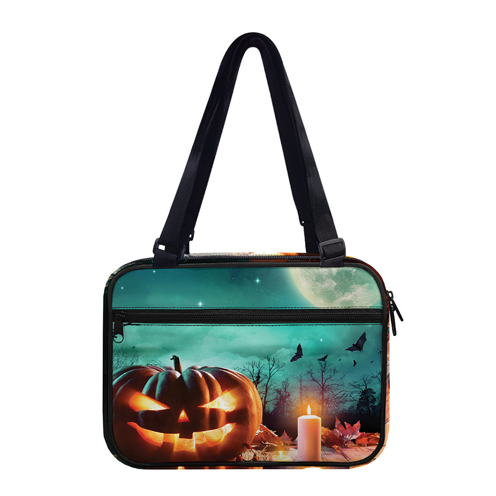 Scary Halloween Pumpkin Print Double Strap Bible Bag