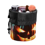 Scary Halloween Pumpkin Print Drawstring Makeup Bag