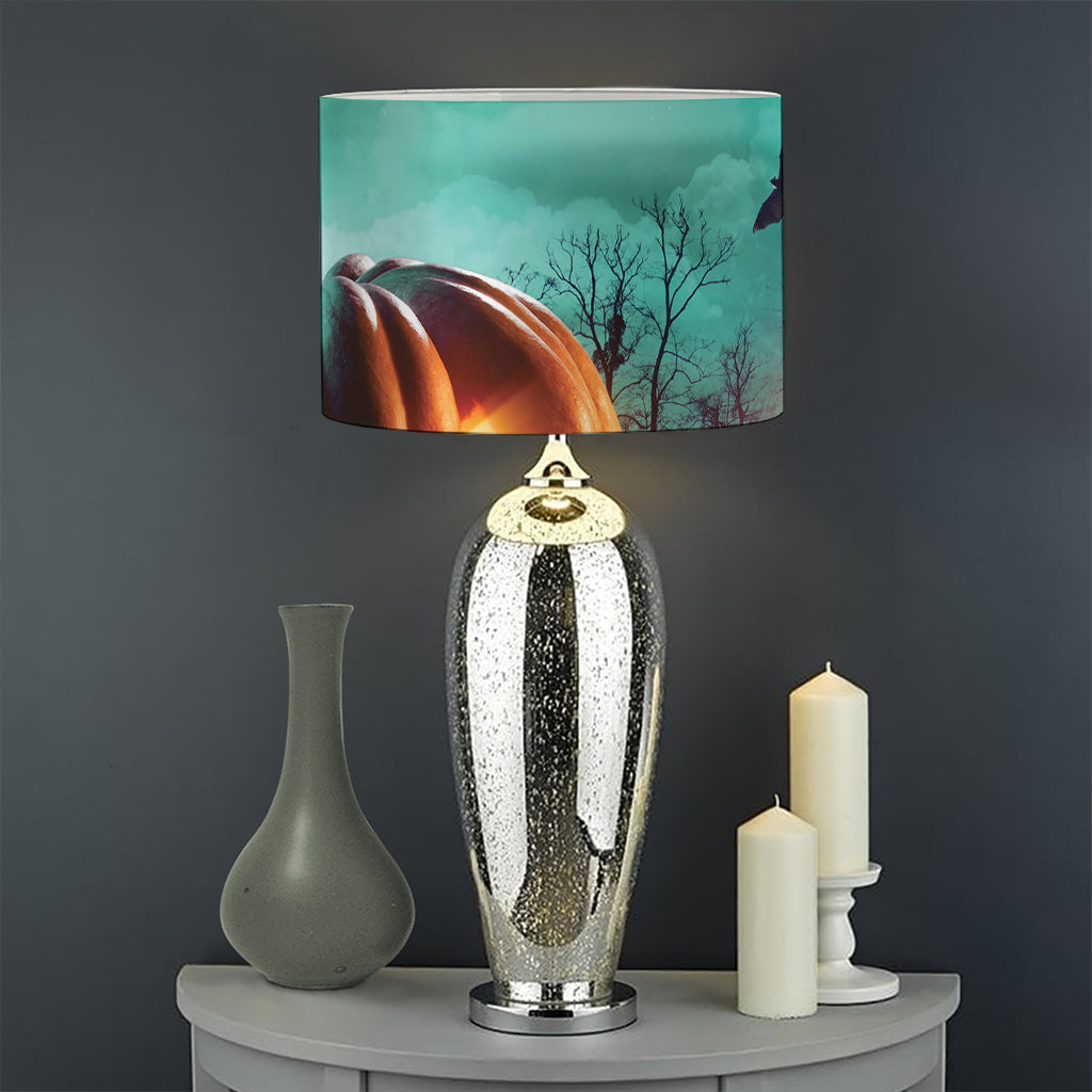 Scary Halloween Pumpkin Print Drum Lamp Shade