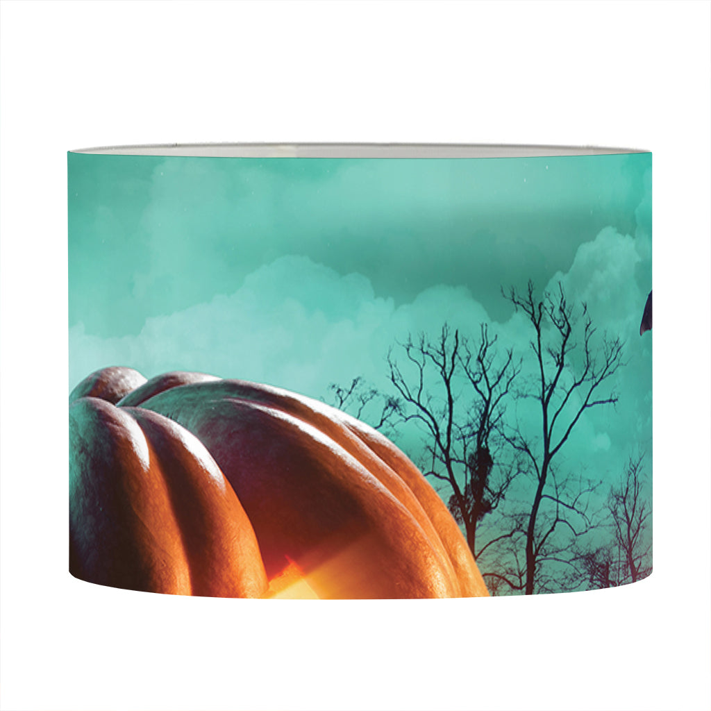 Scary Halloween Pumpkin Print Drum Lamp Shade