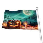Scary Halloween Pumpkin Print Flag