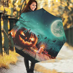 Scary Halloween Pumpkin Print Foldable Umbrella
