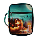 Scary Halloween Pumpkin Print Front Pocket Bible Bag