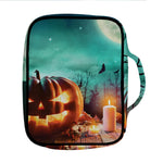 Scary Halloween Pumpkin Print Front Pocket Bible Bag
