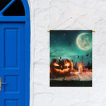 Scary Halloween Pumpkin Print Garden Flag