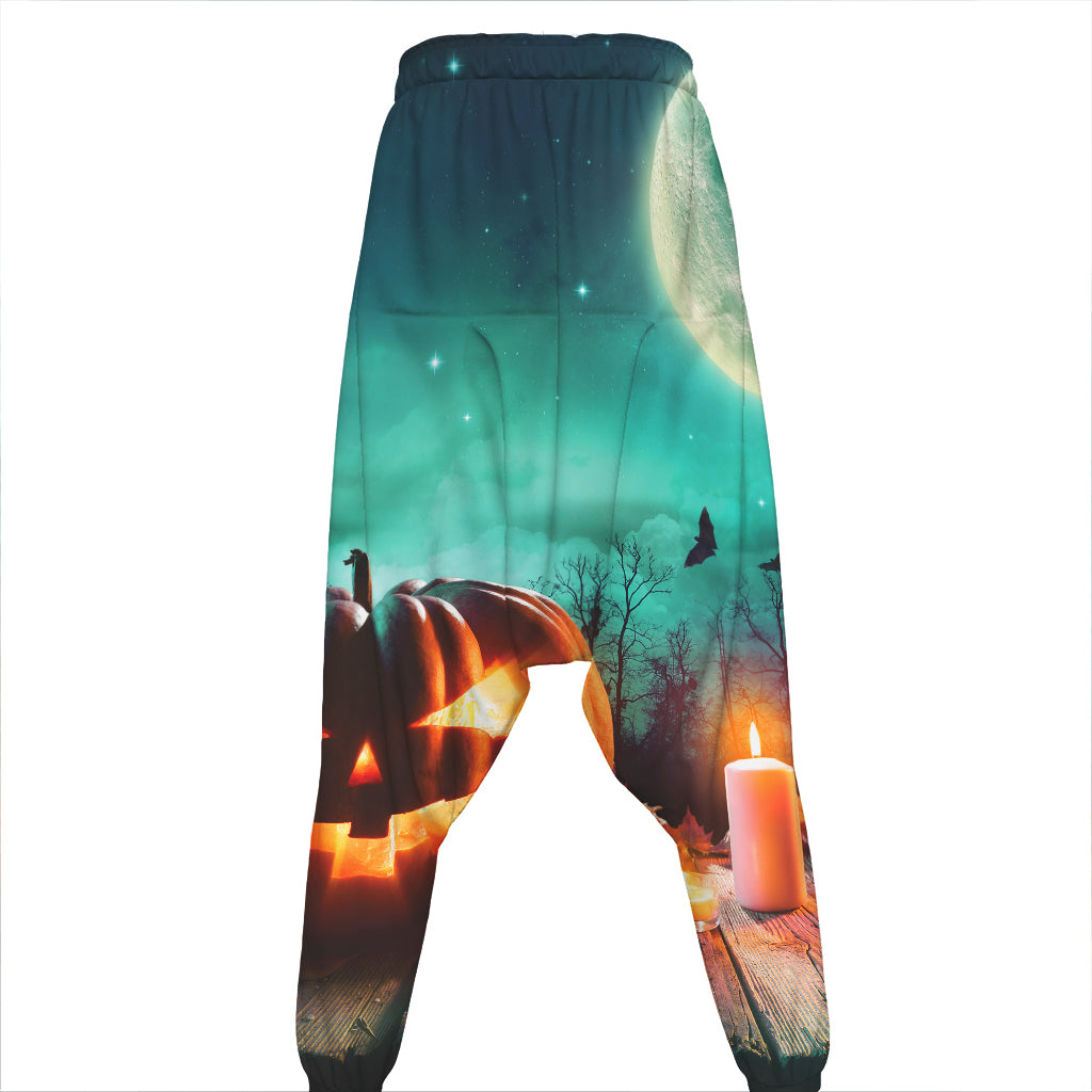 Scary Halloween Pumpkin Print Hammer Pants