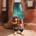 Scary Halloween Pumpkin Print Harem Pants