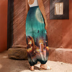 Scary Halloween Pumpkin Print Harem Pants