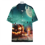 Scary Halloween Pumpkin Print Hawaiian Shirt