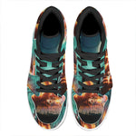 Scary Halloween Pumpkin Print High Top Leather Sneakers