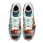 Scary Halloween Pumpkin Print High Top Leather Sneakers