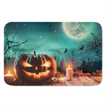 Scary Halloween Pumpkin Print Indoor Door Mat