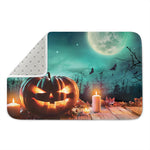 Scary Halloween Pumpkin Print Indoor Door Mat