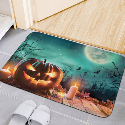 Scary Halloween Pumpkin Print Indoor Door Mat