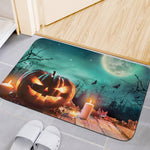 Scary Halloween Pumpkin Print Indoor Door Mat