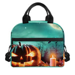Scary Halloween Pumpkin Print Insulated Lunch Bag