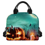 Scary Halloween Pumpkin Print Insulated Lunch Bag