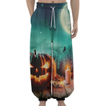 Scary Halloween Pumpkin Print Lantern Pants