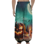 Scary Halloween Pumpkin Print Lantern Pants