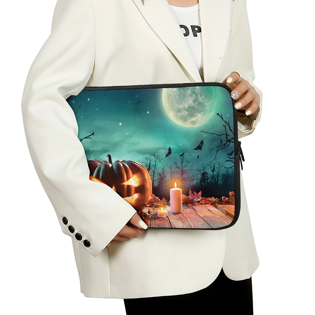 Scary Halloween Pumpkin Print Laptop Sleeve