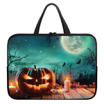 Scary Halloween Pumpkin Print Laptop Sleeve With Handle